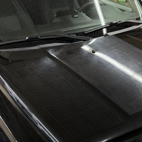 Detailed hood with mirror-like reflection